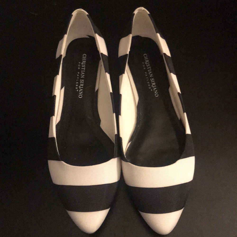 Black & White Stripe Flats